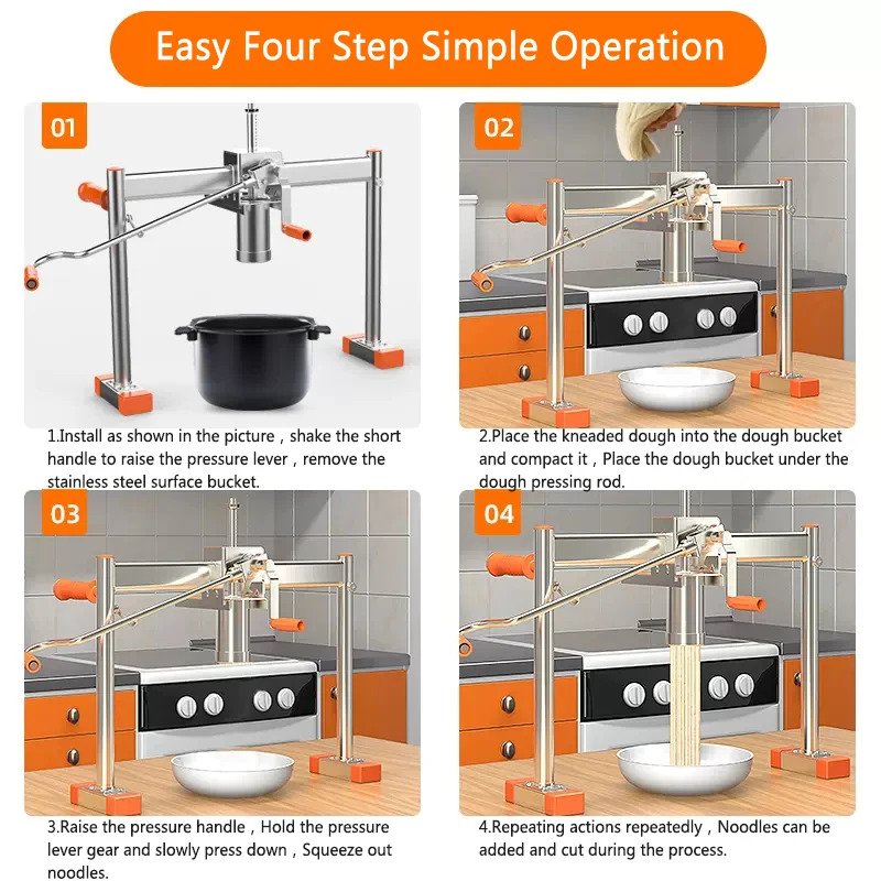 Household smashing machine Manual smashing powder noodle pressing machine Heluo machine pressing noodle machine Stainless steel