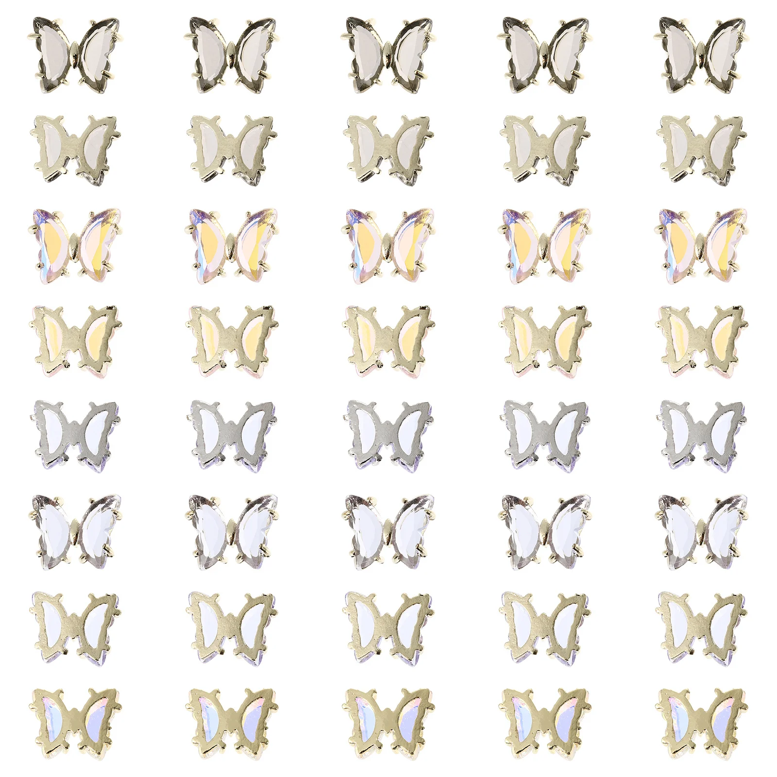 40 Uds. De adornos para uñas de mariposas 3D, adornos creativos para manicura DIY para bolsos, teléfonos, dijes para uñas, dijes para manicura