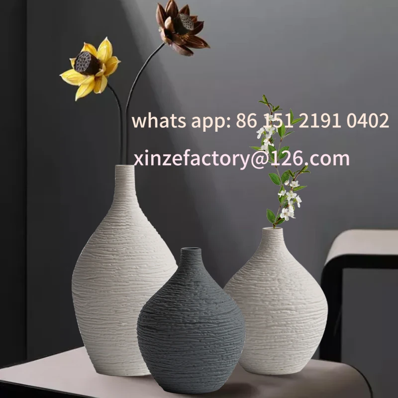 Customizable Living Room Interior Office Desktop Simple Ceramic Vase Decoration for Home Nordic Luxury Narrow Mouth Flower Pot