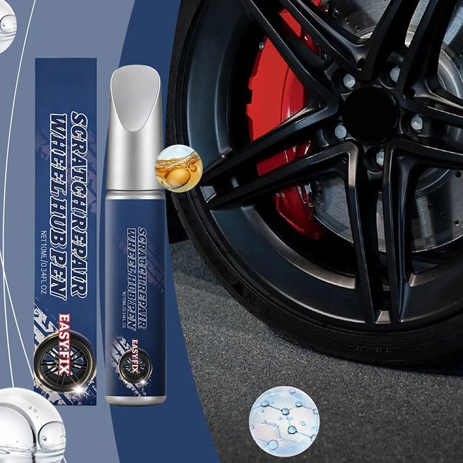 Wheel Paint 10ml Precision Scratch Repair Paint Pen Rim Scratch Remover For Home Garage Workshop Vehicle Minor Damage Upkeep