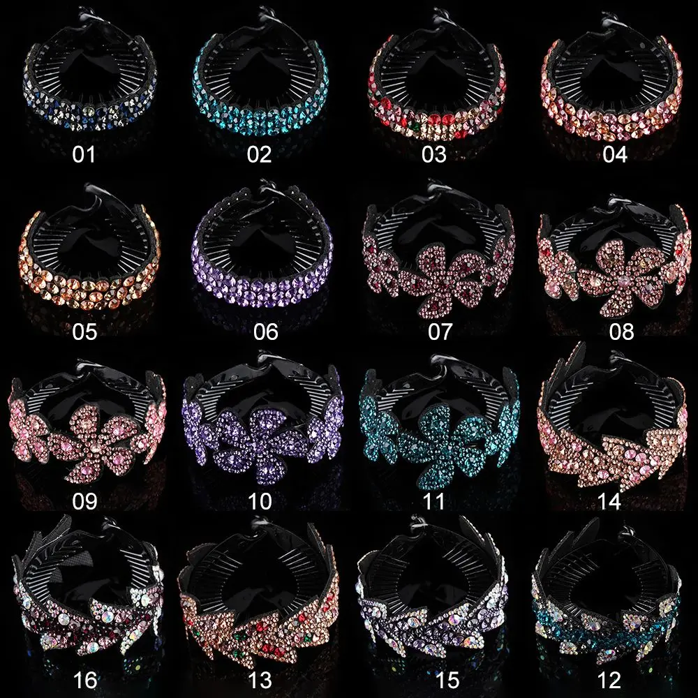 إكسسوارات الشعر دبوس الشعر توسيع الزهور مقاطع الشعر عش الطيور تويست كليب حجر الراين دبابيس الشعر كريستال مشبك شعر #6