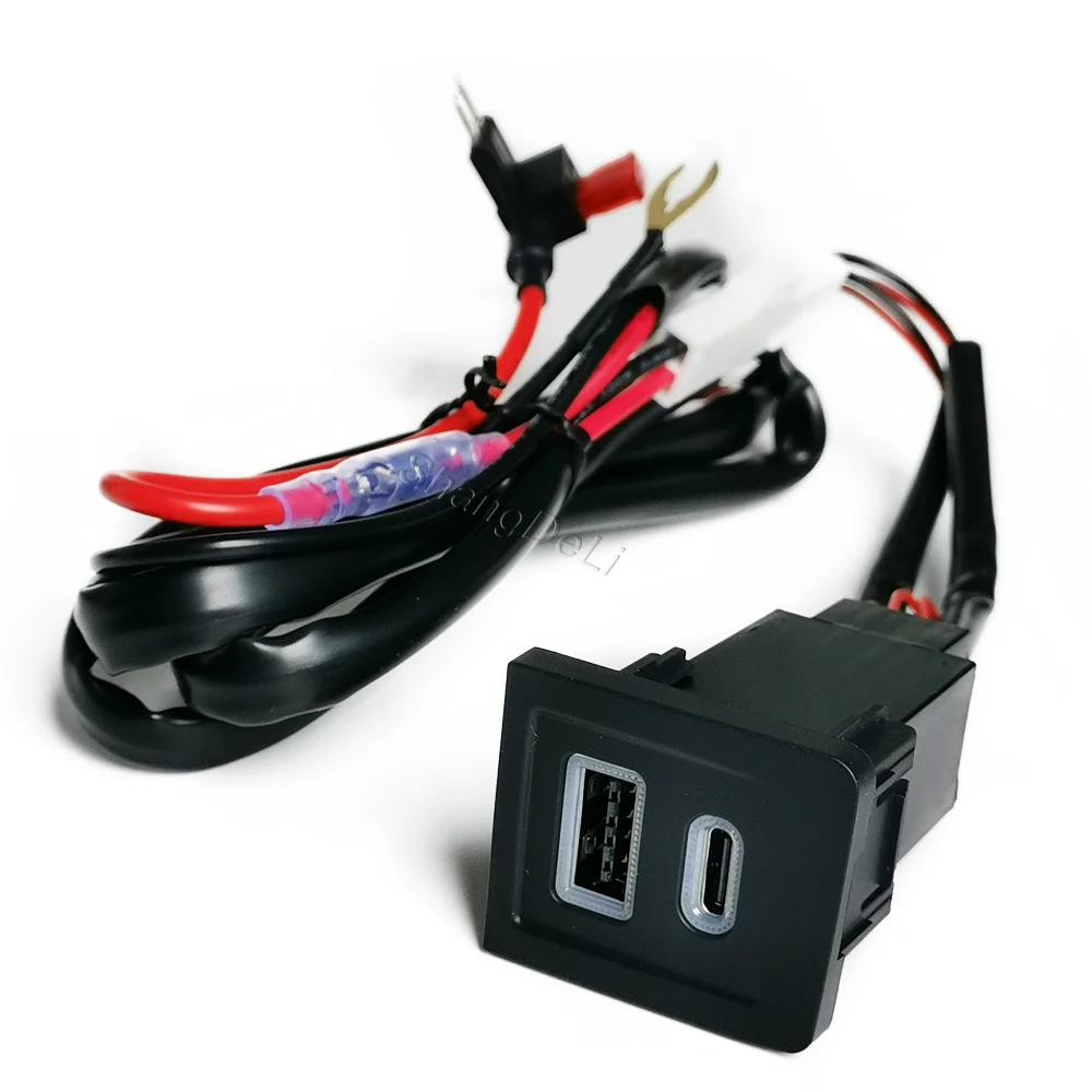 Obrázek 7: 12V/24V auto dvojí nabíječka nástrčkový QC3.0 USB PD typ C nabíjení vývod energie adaptér telefon nabíječka odpovídat pro multivan T5 2003-2009