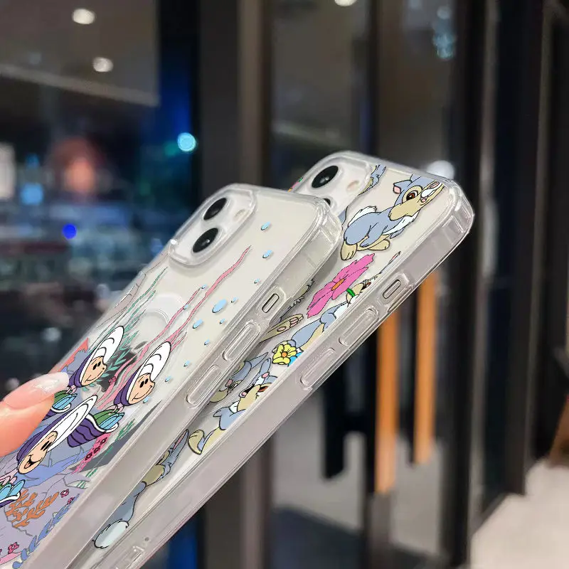 Cute Bambi Thumper Rabbit Magsafe Magnetic Phone Case for iPhone 16 15 14 13 12 11 8 7 Plus Pro Max X XR XSMax Soft Clear Cover