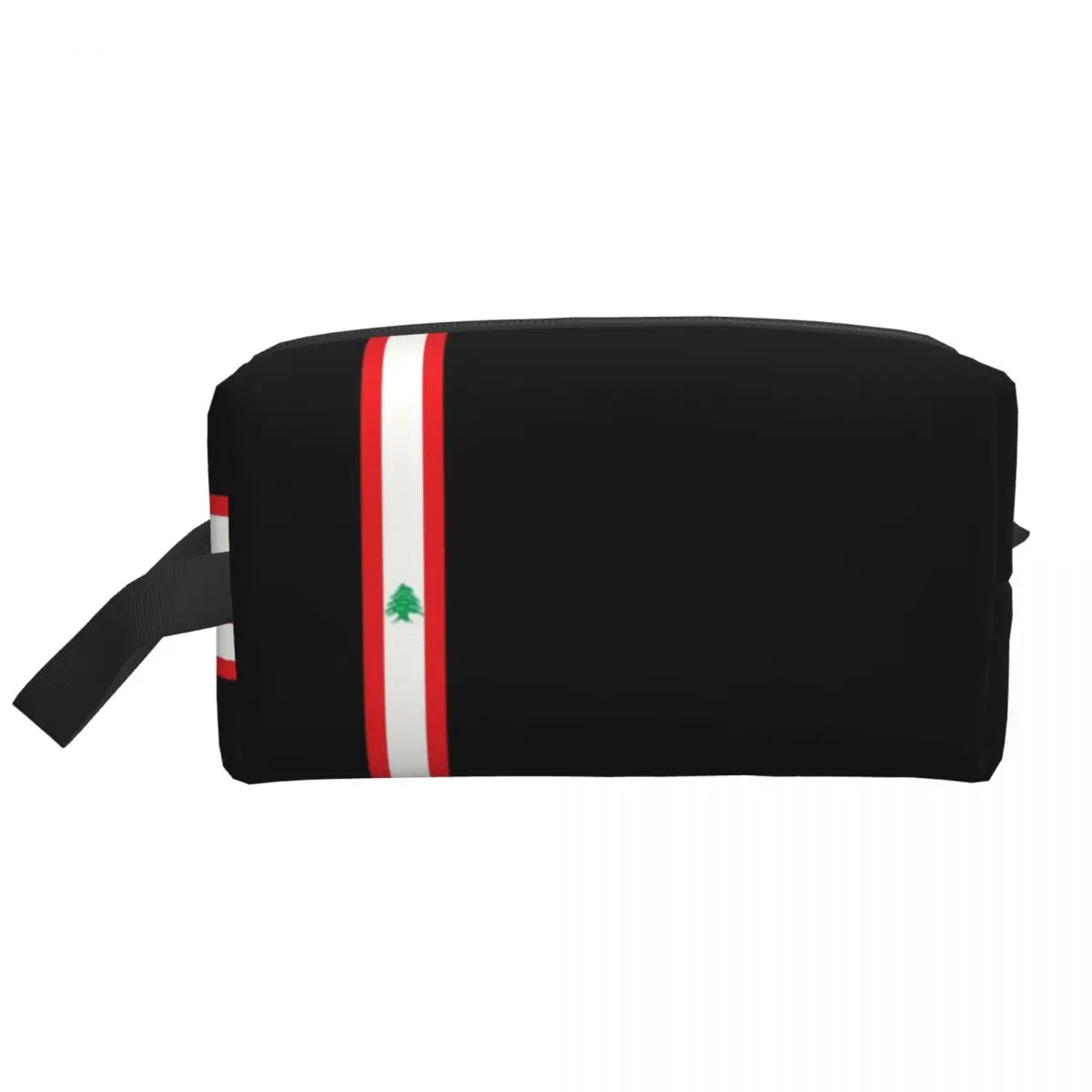 Custom Classic Lebanon Flag Stripe Toiletry Bag Women Makeup Cosmetic Organizer Ladies Beauty Storage Dopp Kit Case