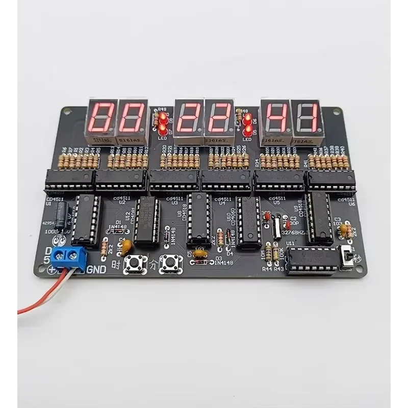 DC4.5V-5.5V 6-bit digital circuit clock kit, electronic clock teaching and practical training, welding and DIY production