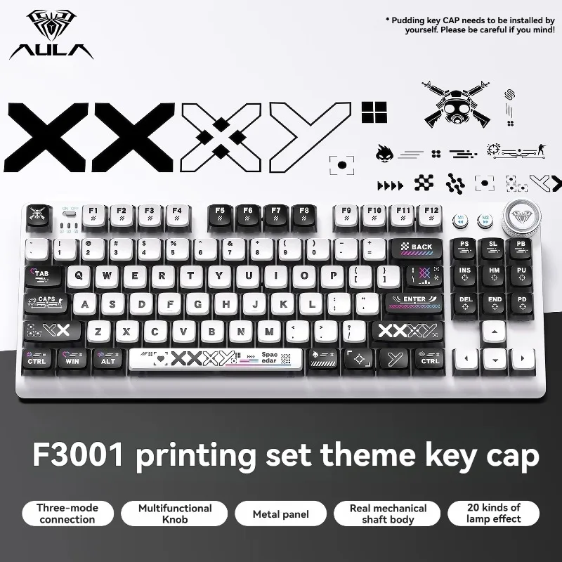 

Blue Switch 87 keys Three modes of connection Bluetooth or wired Mechanical keyboard hot-swapping office work esports game