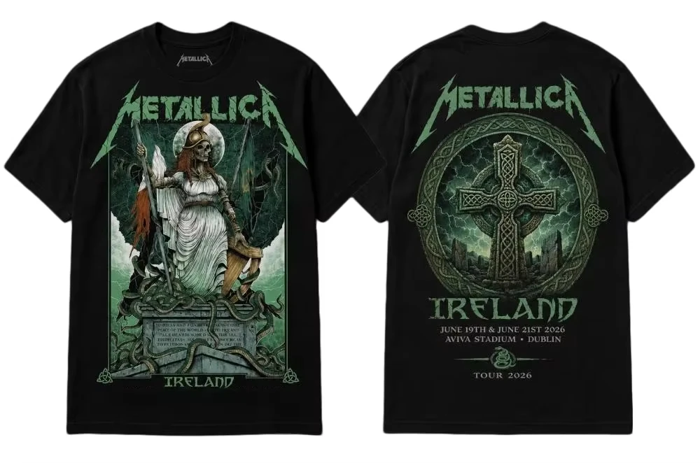 Metallica Dublin Ireland June 19 21 2026 Aviva Stadium Event Band T-Shirt Cotton Graphic Tee Men Women Summer Streetwear