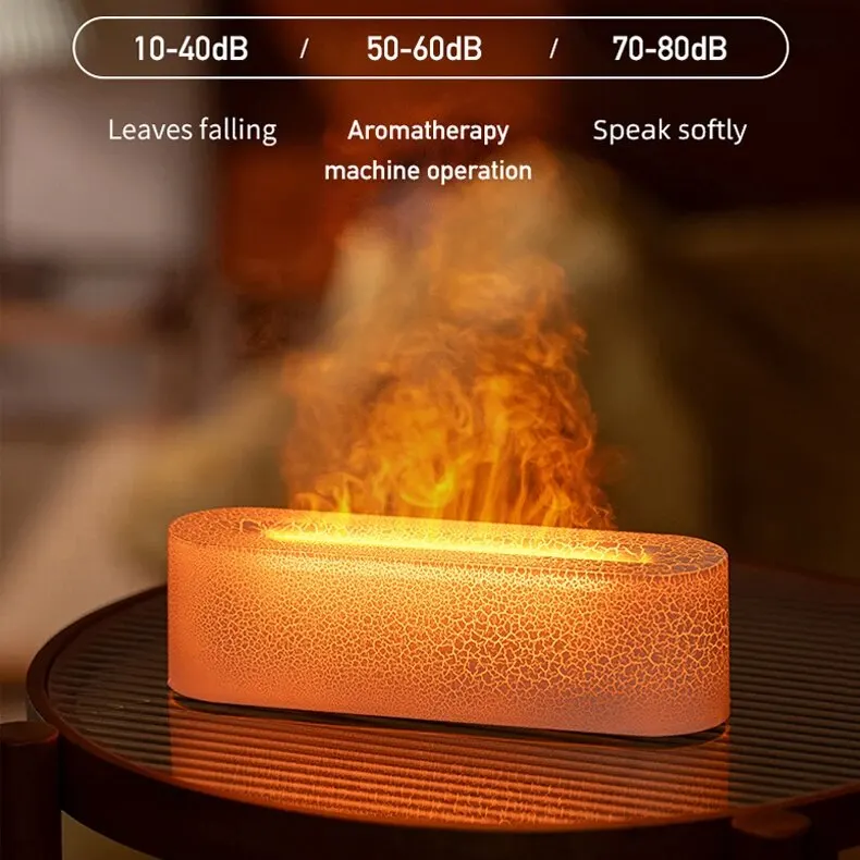 Diffusore di aromaterapia con fiamma RGB a sette colori con protezione contro la carenza d\'acqua Umidificatore Lampada a olio essenziale a LED