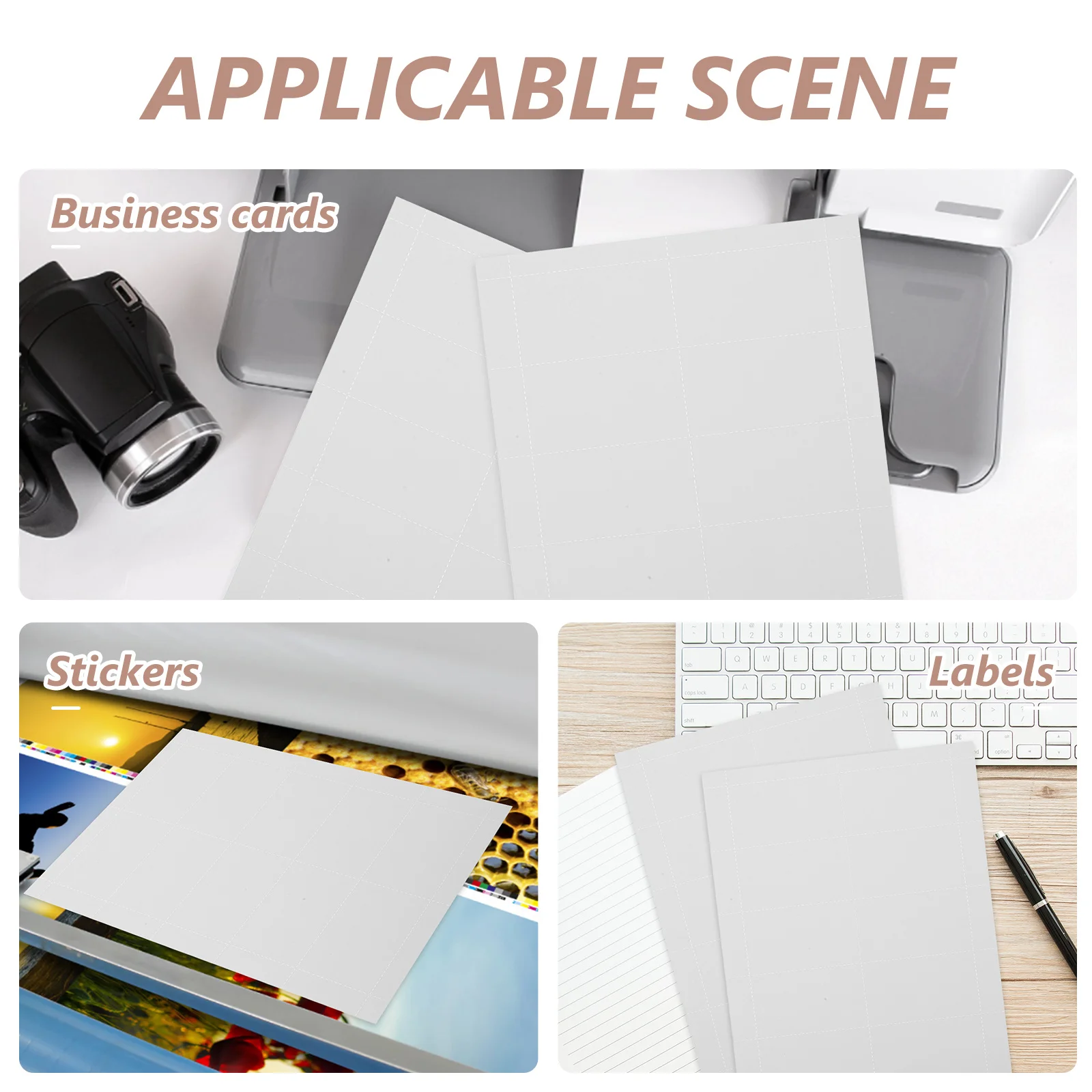 10 أوراق من ورق طباعة بطاقات العمل، بطاقات فارغة قابلة للطباعة، ورقة بطاقات عمل فارغة سريعة الجفاف