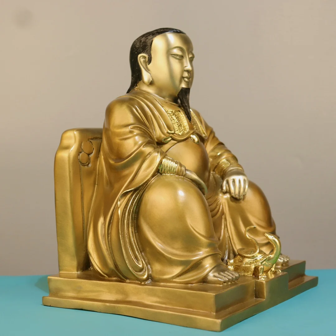 High end colored bronze Buddha statue of Emperor Zhenwu and his ancestor 25CM