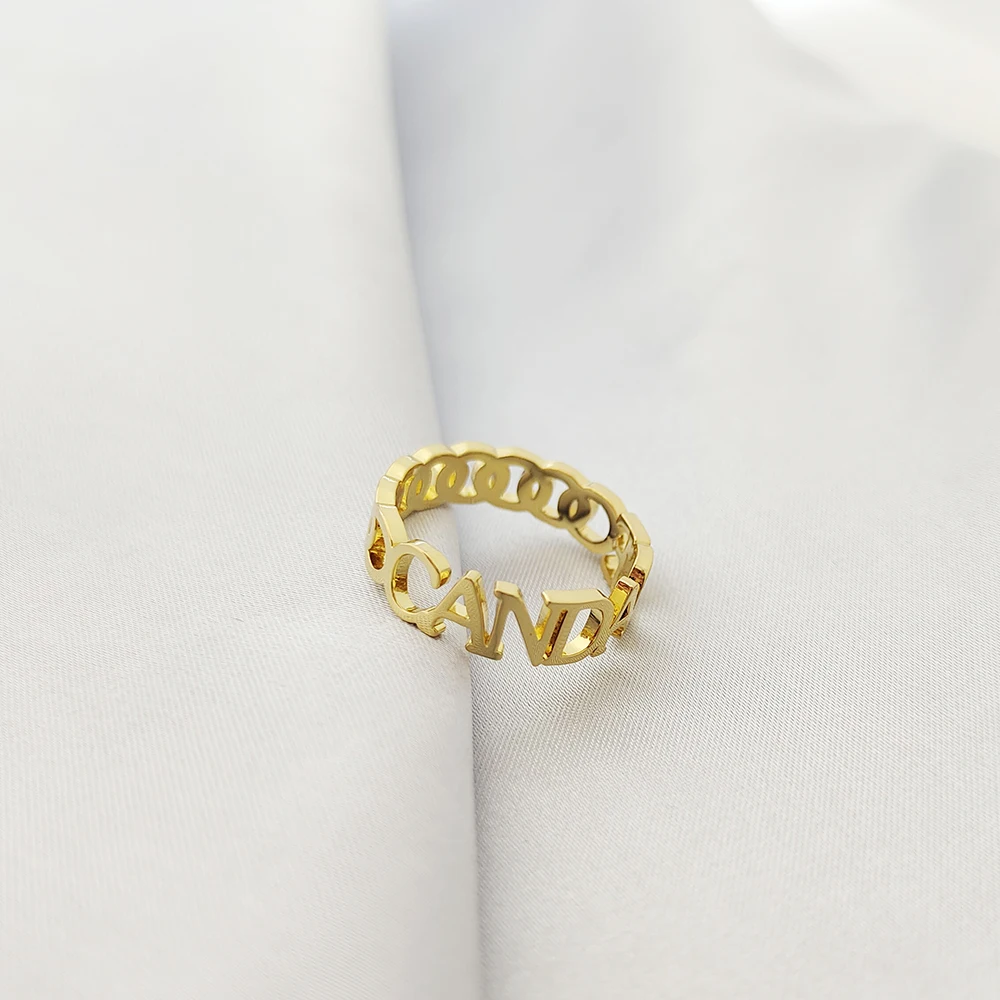 DODOAI-anillo cubano personalizado con nombre para mujer, anillos de acero inoxidable con nariz de cerdo