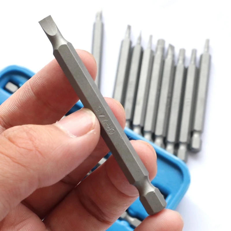 50Pcs Extra Long Reach Bit Set 75Mm Security Screwdriver Bits Star Hex Square Spanner Bit