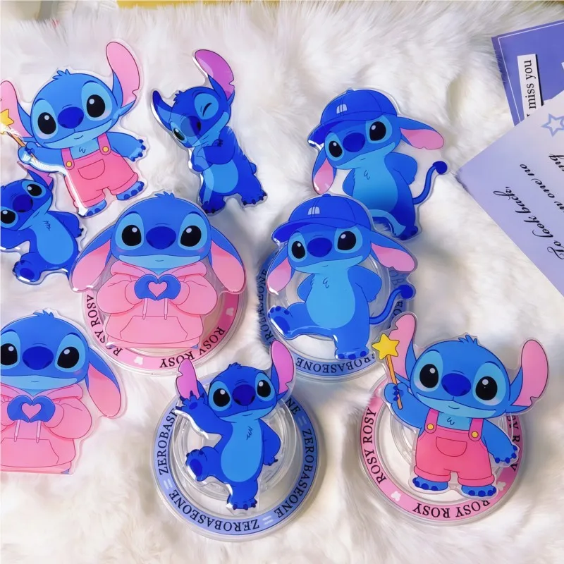 Disney Cute 3D Cartoon Stitch For Magnetic Finger Ring Grip MagSafe Phone Stand for iPhone 17 Pro Max Samsung