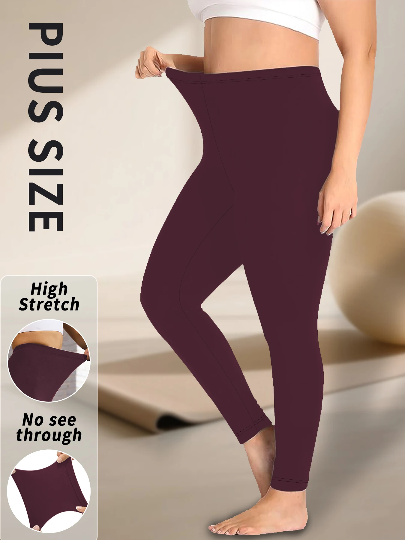 Plus-Size Damen-Leggings, superweich, hohe Elastizität für Workout, Yoga, Laufen und alltägliche Freizeitkleidung, bequeme Stretch-Tights – Detail 7