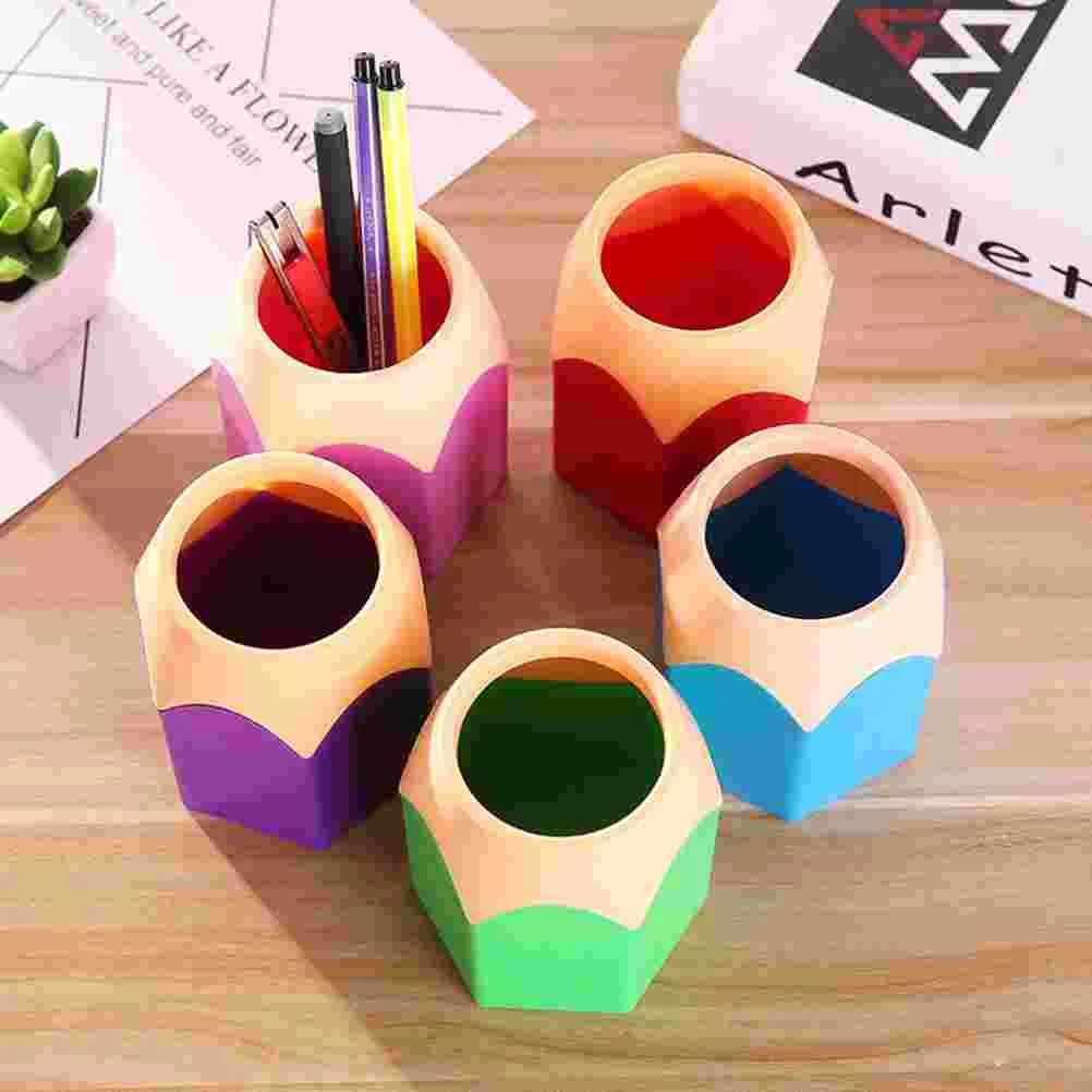 

10 Pcs Desk Pen Organizer Pencil Holder Pencils for Kids Brush Penholder Abs