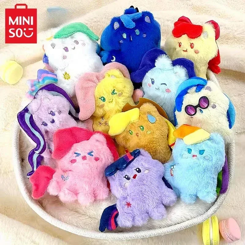 Miniso Cute Bag My Little Pony Plush Cute Pony Series Genuine Pendant Doll School Bag Decoration Childrens Anime Kawaii Gift Toy