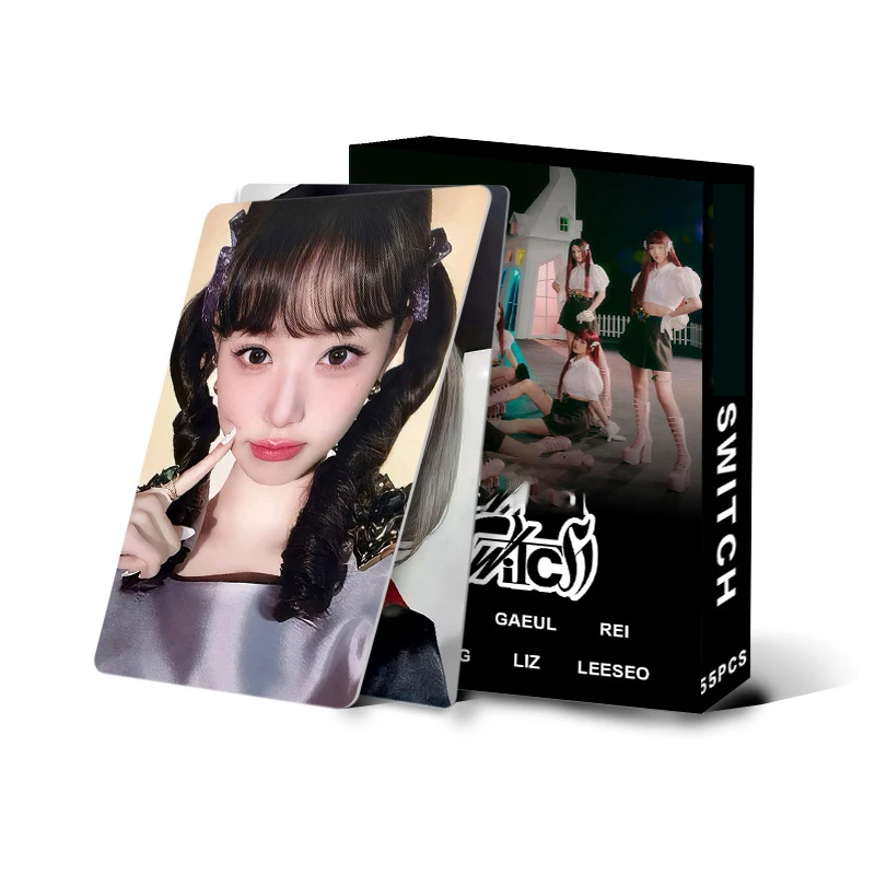 55PCS/Box KPOP Mini2 Album《SWITCH》LOMO Card Non Repetitive Selfie Photo Cards WONYOUNG YUJIN LIZ GAEUL LEESEO Fan Collect Gift