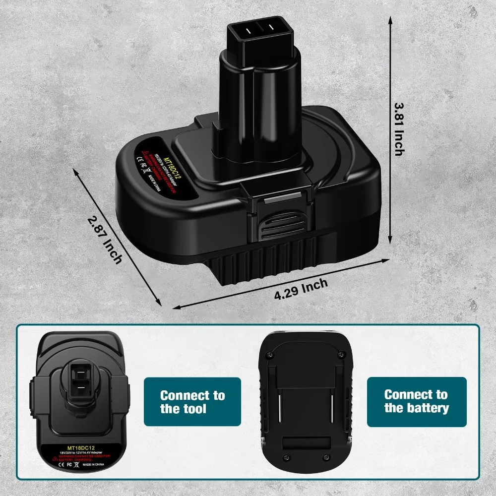 محول البطارية لماكيتا 18 فولت ليثيوم لديوالت 12 فولت-14.4 فولت ni-mh بطارية أدوات كهربائية التدريبات MT18DC12 محول البطارية محول