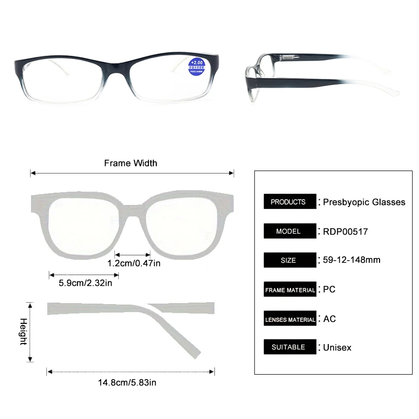 Anti Blue Light Glasses Women PC Reading Glasses Men Fashion Eyewear Small Square Clear Frame Reading Glasses Presbyopic Glasses