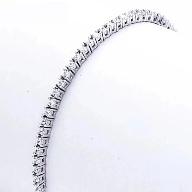 925 Sterling Silver Plated 18K Rose Gold 16CM To 19CM Tennis Bracelet 2.5MM Zirconia Anniversary Gift