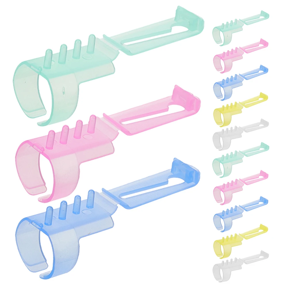 15pcs Tension Plastic Knitting Accessories Sewing Tool Crochet for Finger Loop Yarn Holder Guide Ring Loop Yarn Professional