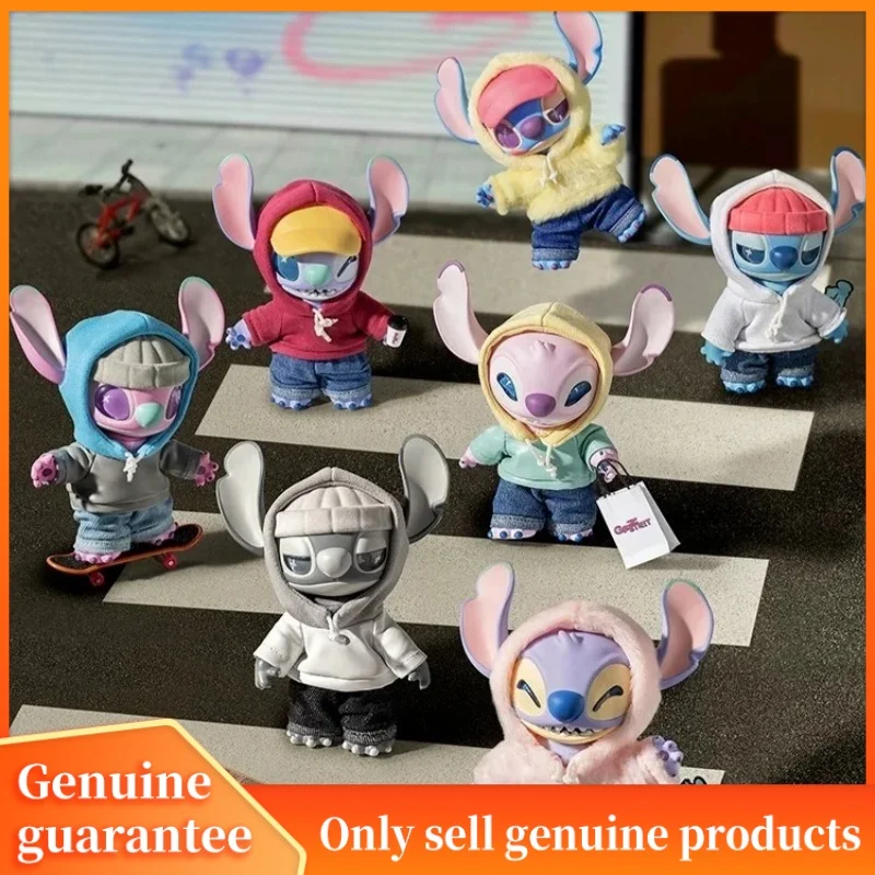 

figura la serie Stitch Gen Z Street, muñeca vinilo Stitch Kawaii, caja misteriosa, colgante sorpresa, regalo de cumpleaños