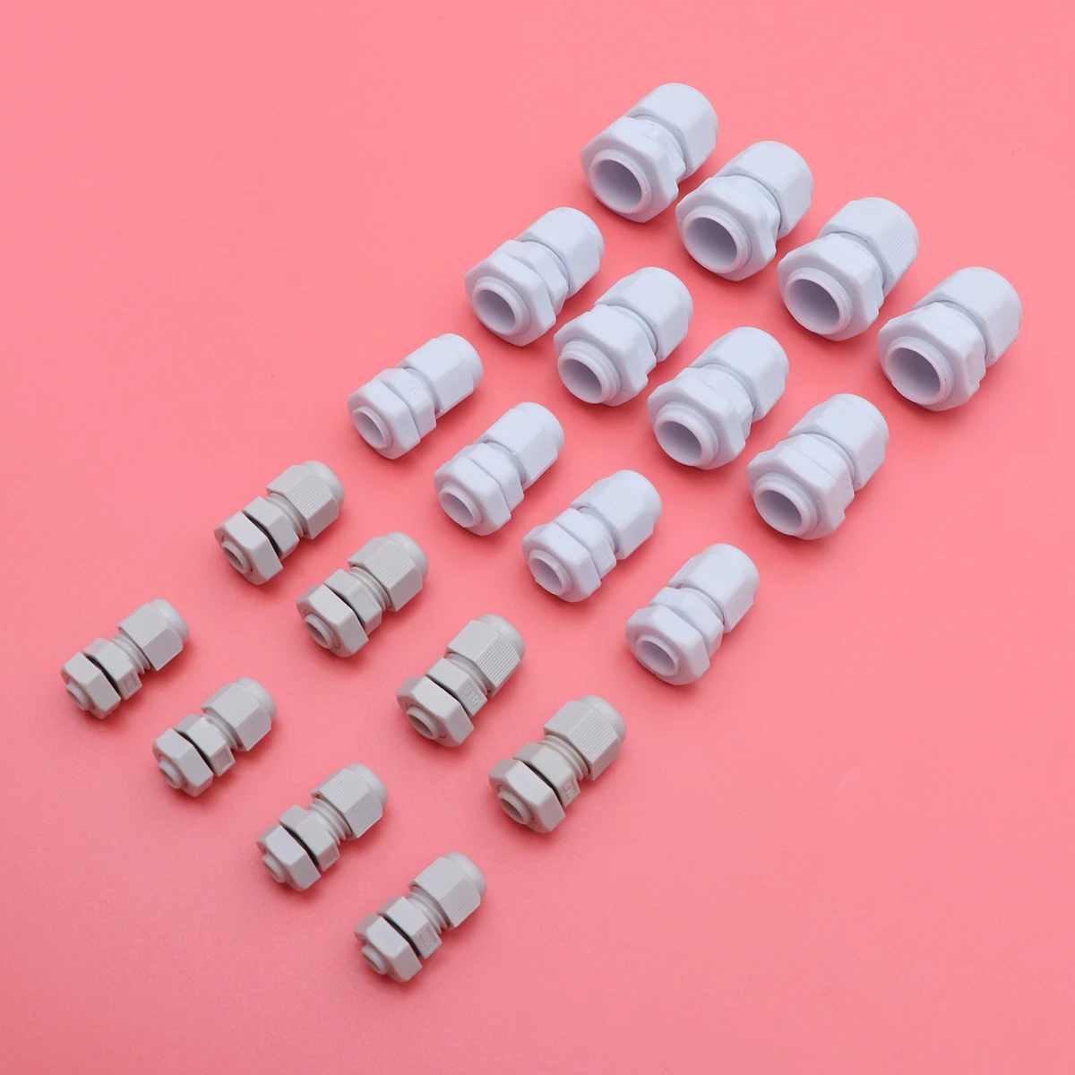 

20pcs Waterproof Gland Connectors Plastic Cable Gland Joint For Electrical Equipment Nylon White M8/10/12/16/18 Each Cable
