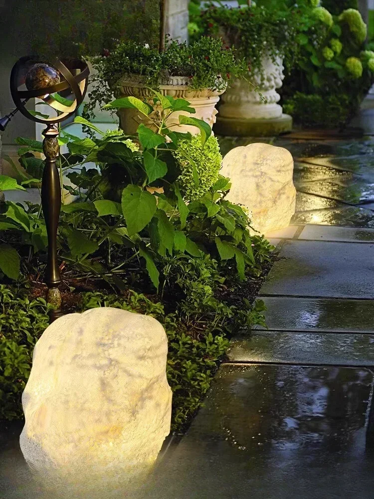 

Landscape courtyard outdoor garden lawn light waterproof floor atmosphere art imitation stone resin light