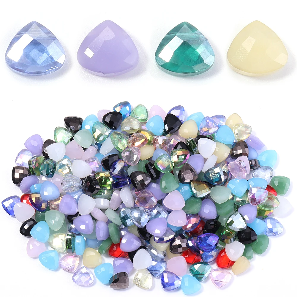 20 Stück 9x10mm facettierte Kristallglasperlen bunte dreieckige lose Distanzperlen für Schmuckherstellung DIY Halskette Armband Supplie