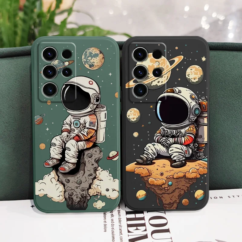 Funda de teléfono infantil Saturn para Samsung Galaxy S24, S23, S22, S21, S20, S10, S10E, S9 Ultra Plus, FE Note 20 Ultra, 10, 9 Plus