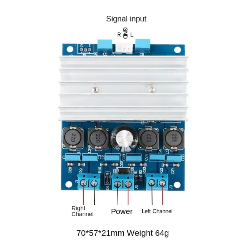 TDA7492 Digital Amplifier Board Module Dual Channel 50W * 2 High-power Stereo Can Be Connected in Parallel and Bridged To 100W