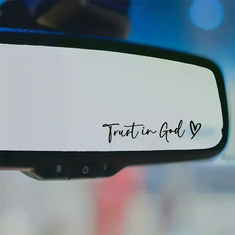 

1Pcs Car Rear View Mirror Stickers Trust In Heart Letter Stickers Waterproof Sticker DIY Funny Decals Motorcycles Decoration