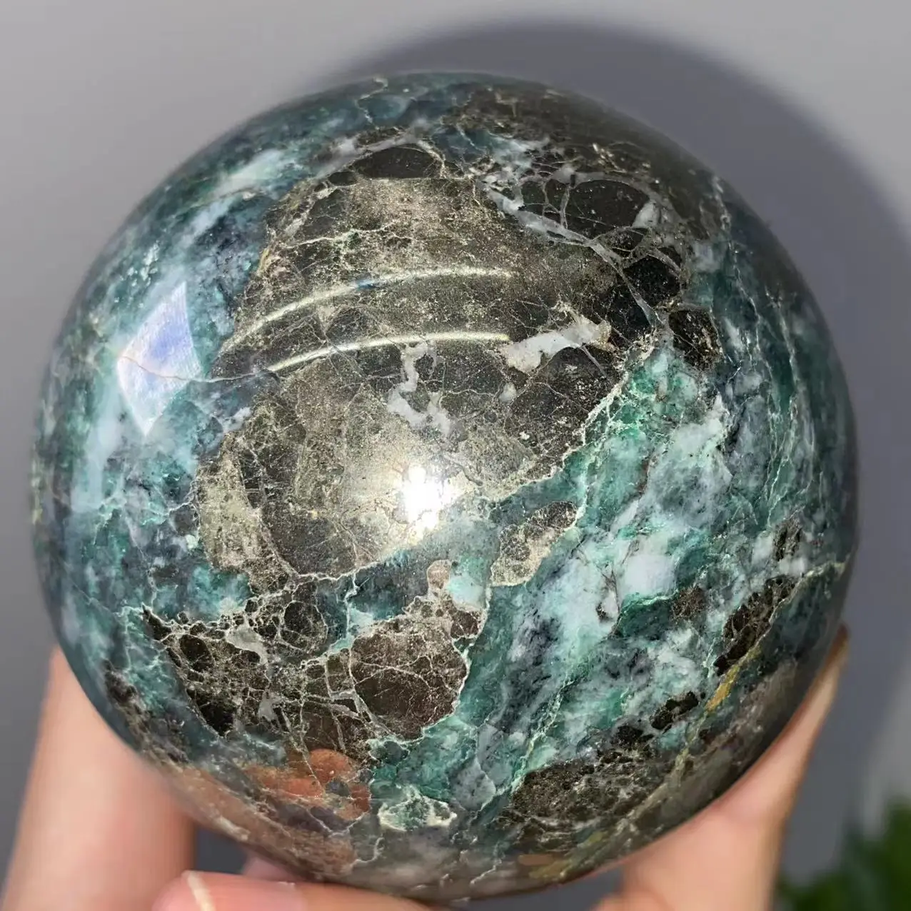 

Natural Apatite and Pyramid, Symbiosis Spheroid, Reiki Healing Room, Home Decor, Meditation Energy