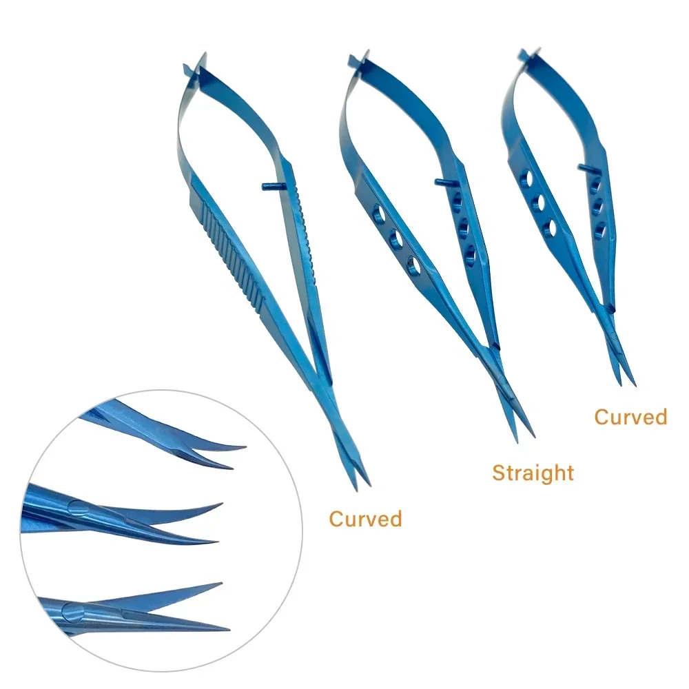 

Titanium Iris Scissors Straight Curved Blades Ophthalmic micro Instruments Double eyelid tool Reuseable