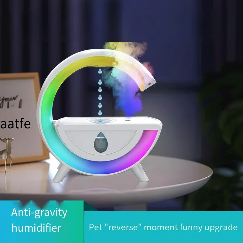 New Big G Anti gravity Humidifier LED Colorful Atmosphere Home Fog Capacity Desktop Office Bedroom Creative USB Air Drops