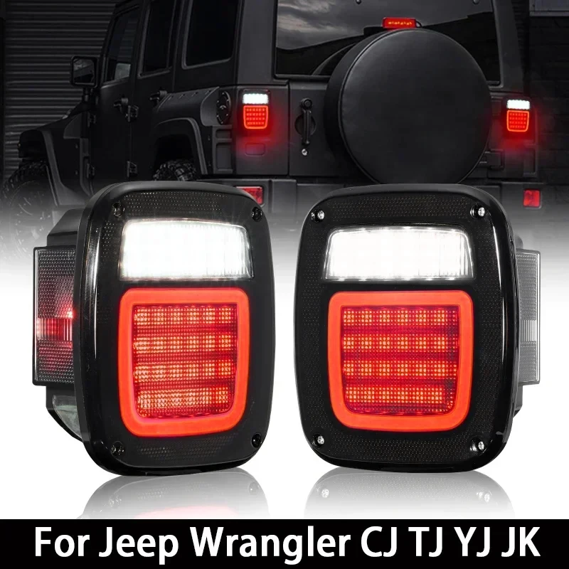 2pcs / Set 83 LEDs Universal Tail Lights Brake Reverse Lights For Jeep Wrangler CJ TJ YJ JK Replacement Parts