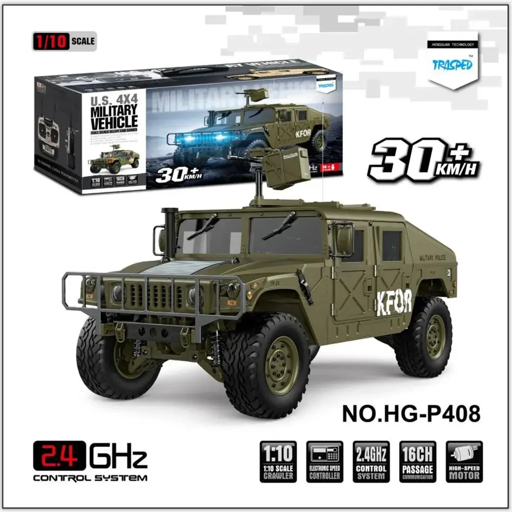 HG P408 1/10 2.4G Hz 4WD 16Ch Truck Simulation RC Car Remote Control Car Crawler Off-road Vehicle Adult Kids Toy Gifts