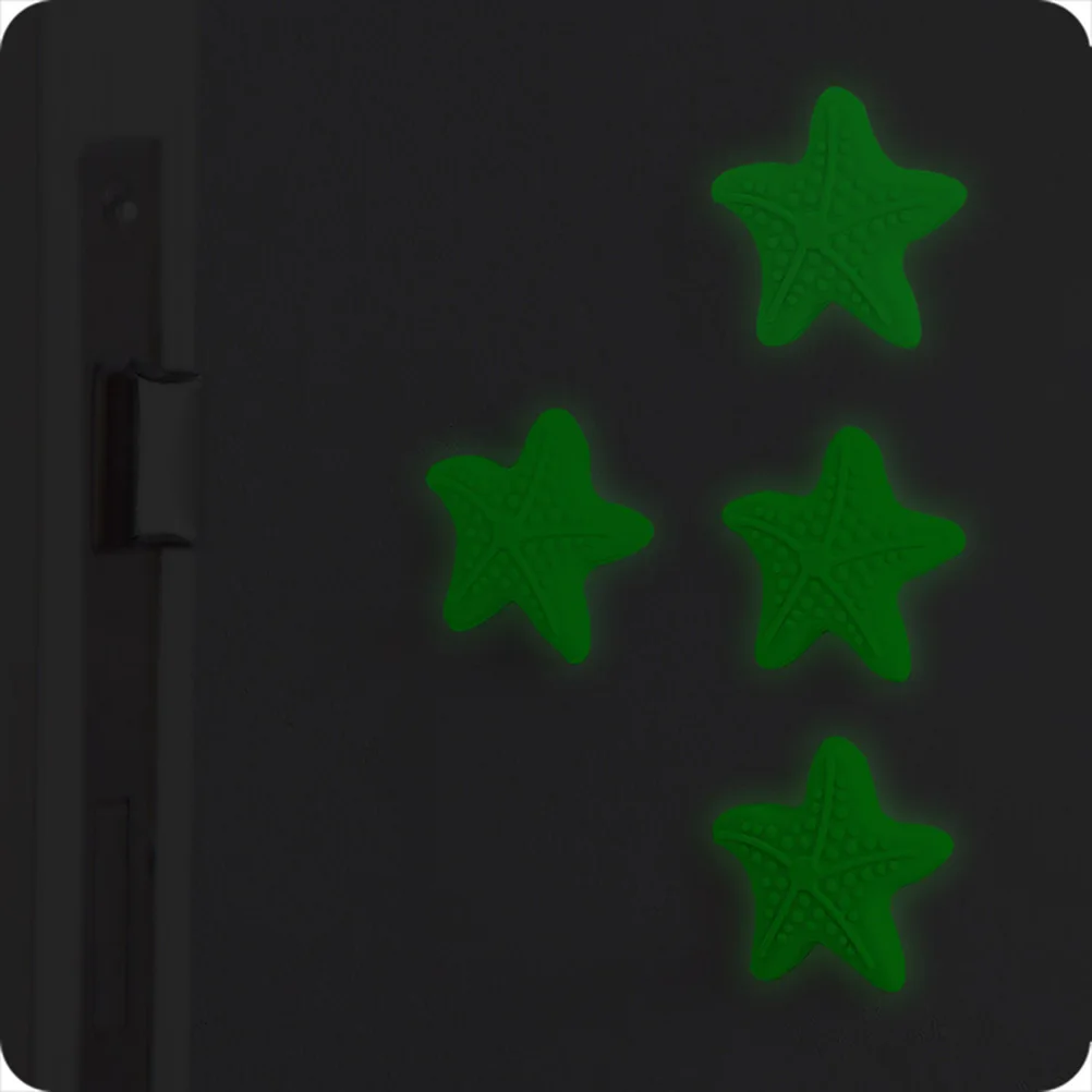 

4Pcs Star Shaped Noctilucence Wall Protectors Door Knob Bumpers Soft Pads for Fridge Cabinet Anti Collision Random Color