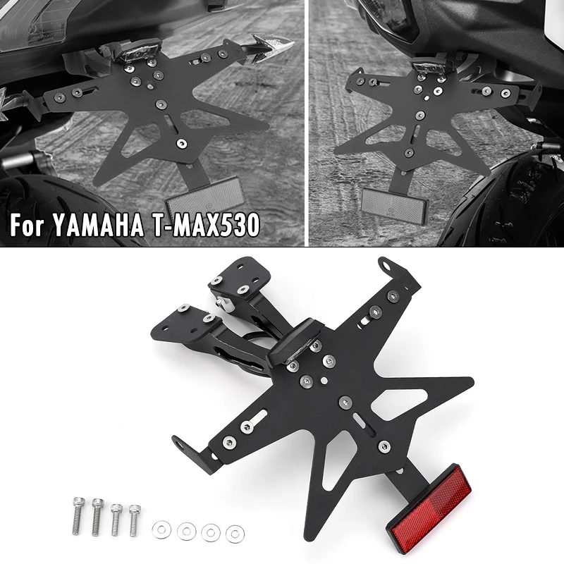 

For YAMAHA TMAX T-MAX 530 560 TMAX530 T-MAX560 2017-2021 License Plate Holder Fender Eliminator Tail Tidy Bracket With LED
