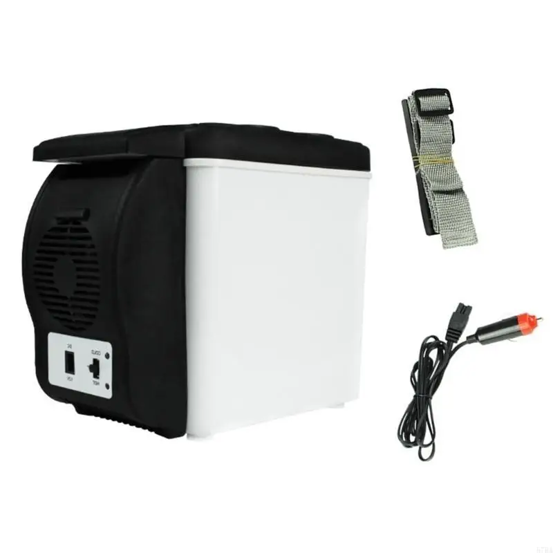 

57BA 12V Mini Fridge 6L Capacity Car Cooling Warmer Double Temperature Control for Truck