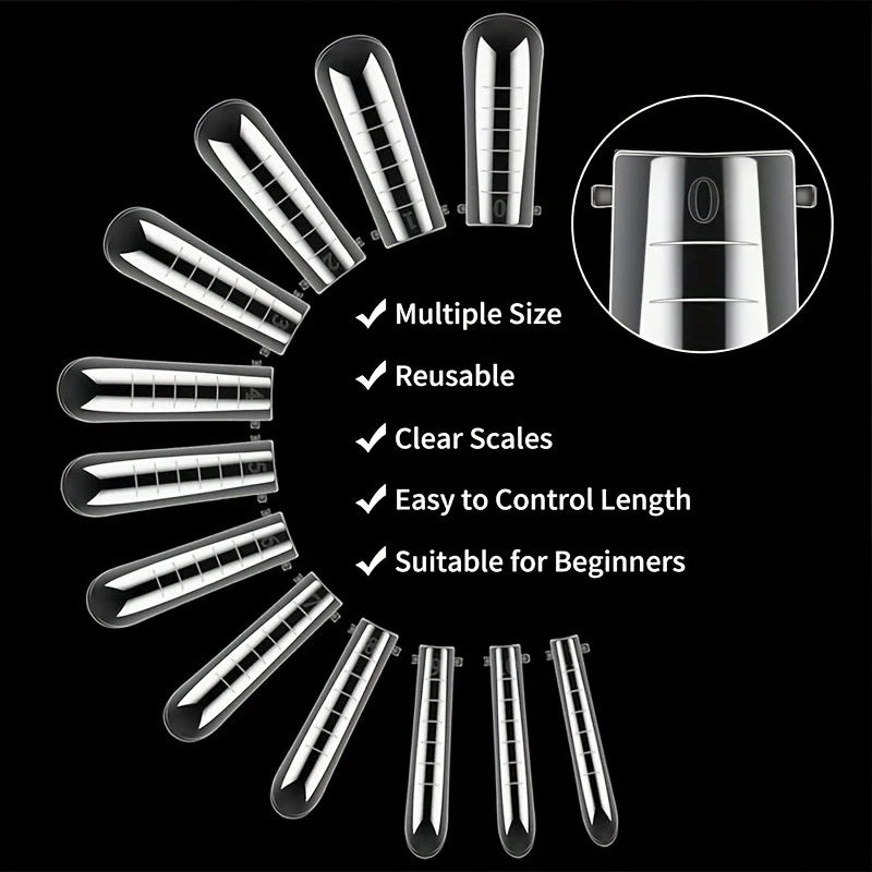 120 Pieces of Transparent Double-Shaped Nail System, Full Coverage, Quick to Create Gel Mold, Tip Nail Extension Mold, Upper Sha image 2