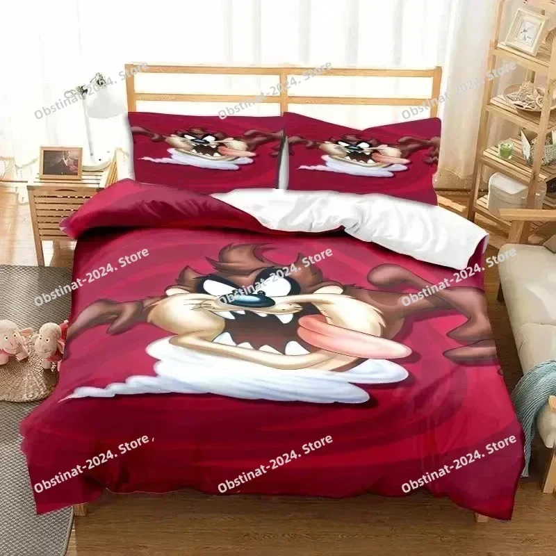 

3D Cartoon T-Tasmanian Devil Bedding Set Print Bed Set With Pillowcase Bed Duvet Cover Soft Single Double Queen Super King Size