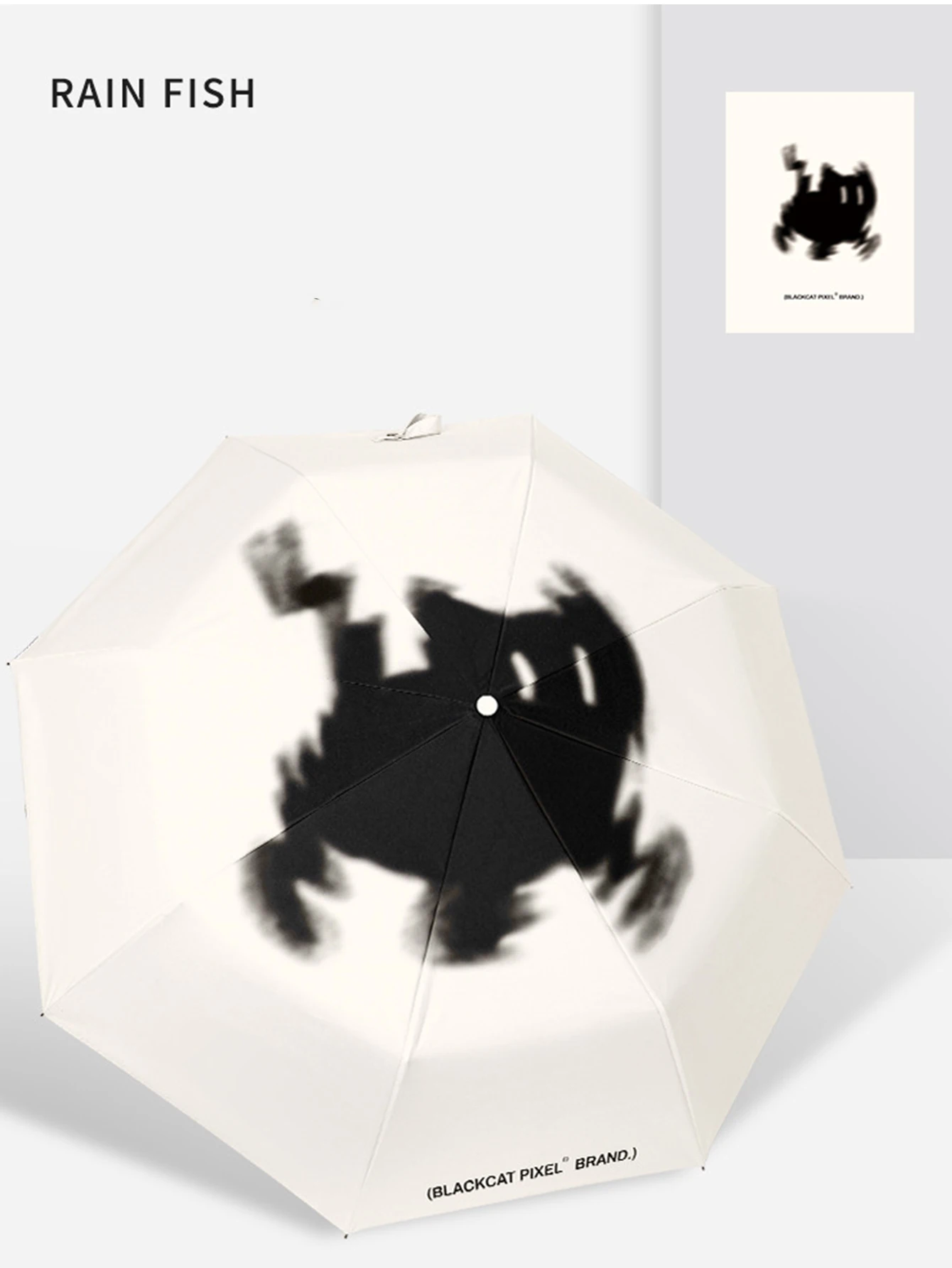 Cat umbrella rain and shine dual use cute cartoon sunshade sun umbrella small and simple UV resistant folding umbrella