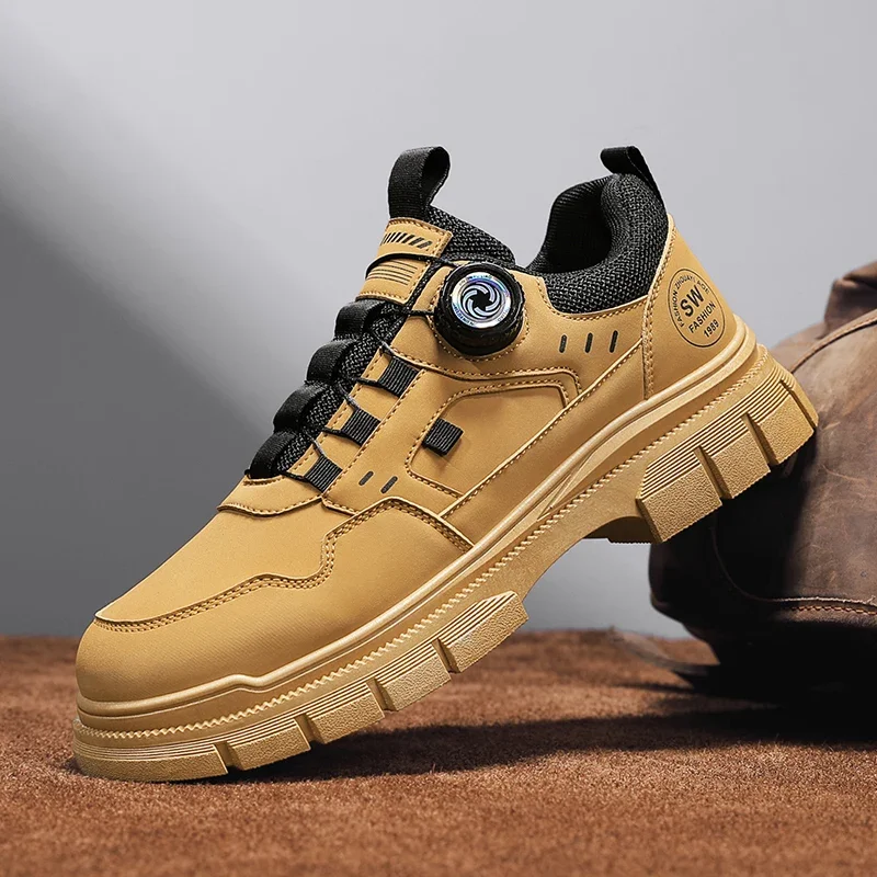 

2025 Good Quality Autumn Men's Casual Shoes Solid Colour Breathable Shoes Outdoor Sneakers Microfiber Non-Slip Platform Increase