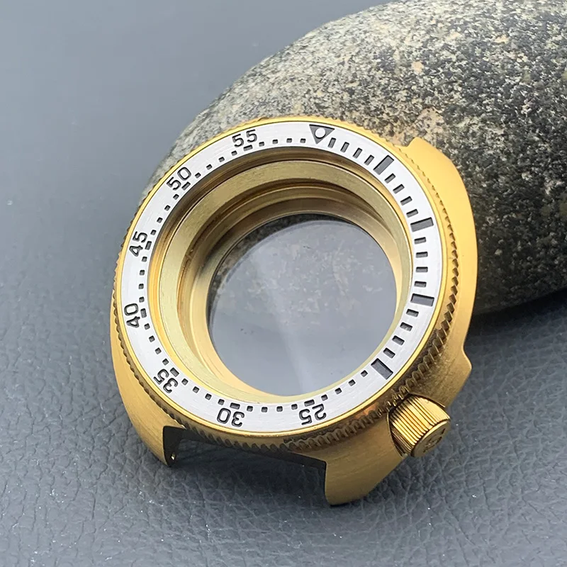 Gold 6105 6309 Turtle Abalone Watch Case Crown at 4.1 Fit NH35 NH36 Movement 200m Waterproof Resistance Diving Men's Watch Case image 3