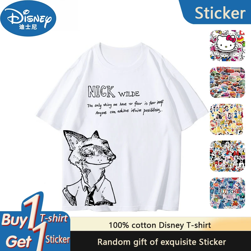 

Disney Crazy Zootopia Joint Short-sleeved Wear 2025 New Summer Judinick Couple T-shirt Sports and Leisure Popular Short Sleeves