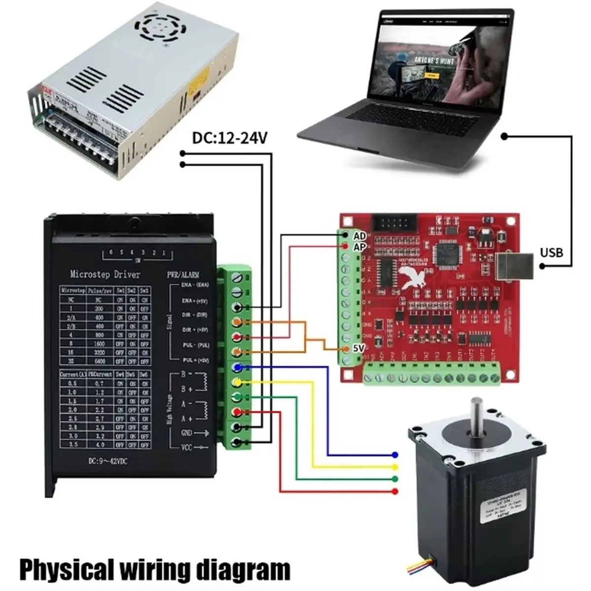 Microstep Motor Driver TB6600 Suitble for 42 57 Stepper Motor Supply Voltage 9-40V DC Upgraded 4.0A Driver