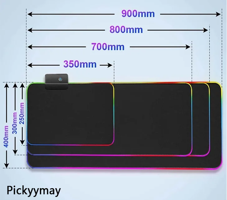 Imagem -06 - Grande Rgb Led Mouse Pad Gaming Mousepad Gamer Mousemats Almofadas de Mesa pc Desk Mat Tapete Teclado Rgb Xxl 90x40cm