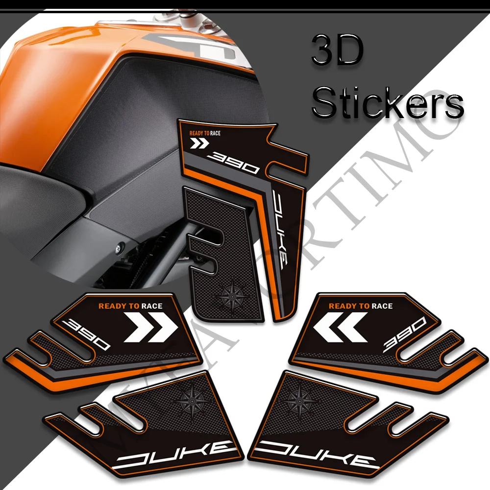 2011 - 2018 2019 2020 2021 2022 Motorcycle Protection Gas Fuel Oil Kit Knee 3D Stickers Decals Tank Pad Side Grips For  DUKE 390