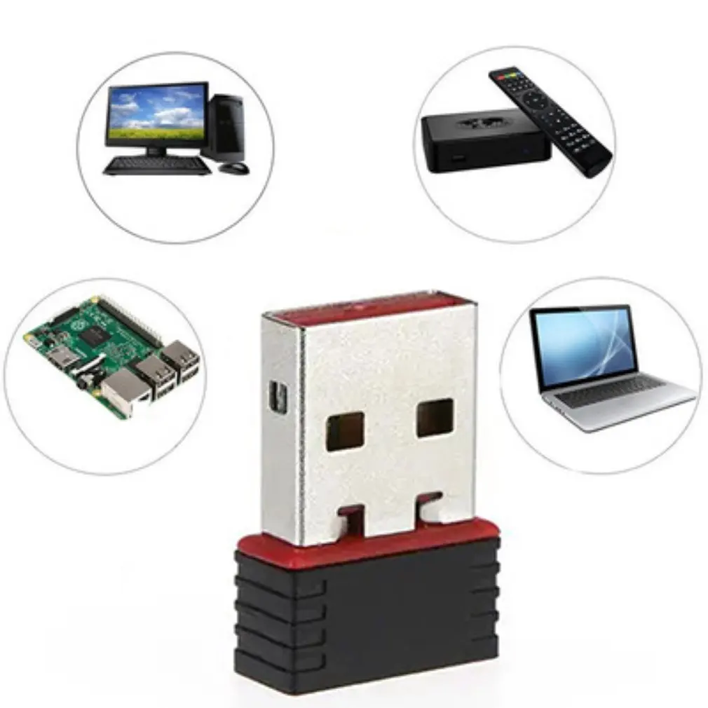 1pc Mini USB Wireless Wifi Adapter Dongle Receiver Network LAN Card PC 150Mbps USB 2.0 scheda di rete Wireless